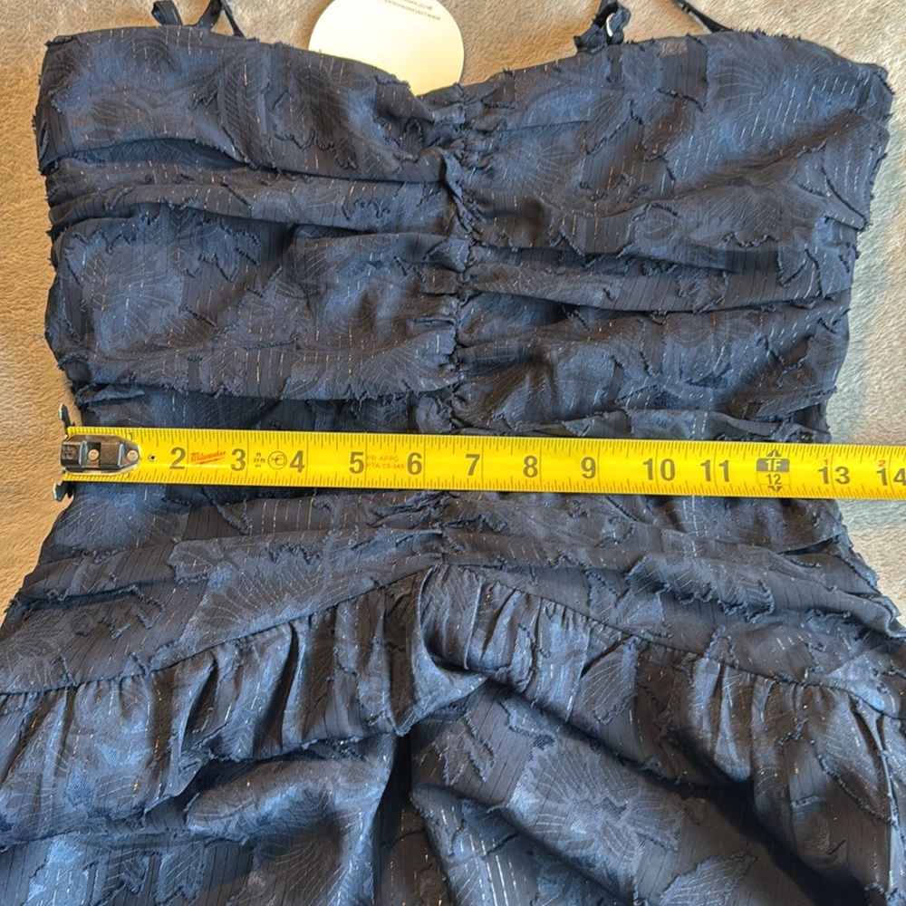 NWT Lost + Wander Celestial Glow Metallic Stripe Dress Navy Size Small - Picture 14 of 15